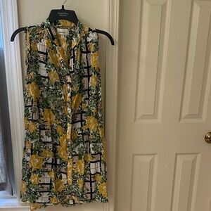 Floral Sleeveless Button-Up Dress